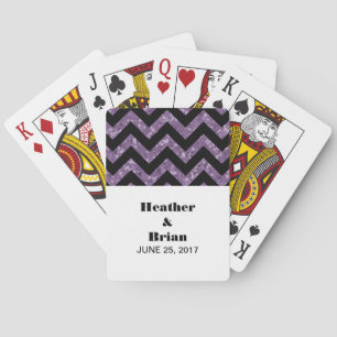 Cartas de juego de Purpurina de chequeo de violeta