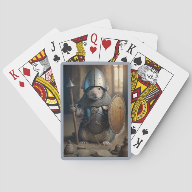 Cartas de juego de Rat Escudo Medieval (Reverso)