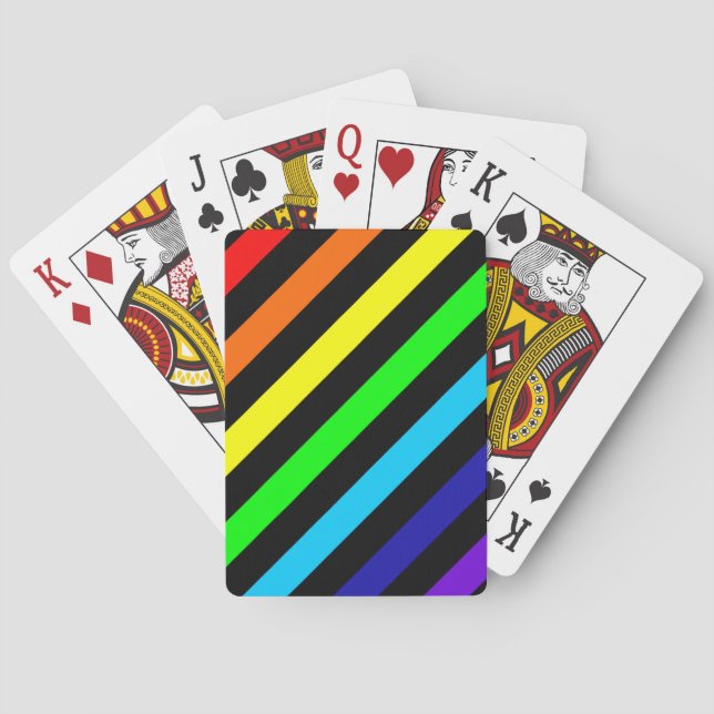 Cartas de juego de rayas de arcoiris (Reverso)