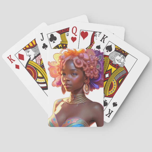 Cartas de juego de Reina Africana (Reverso)