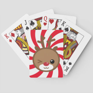 Cartas de juego de renos de Kawaii