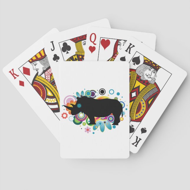 Cartas de juego de rinocerontes abstractas (Reverso)