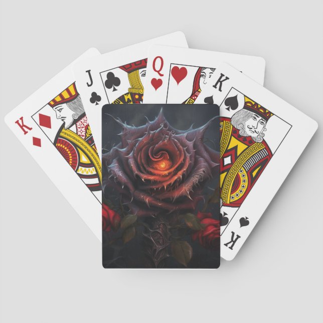 Cartas de juego de Rosa oscuro (Reverso)