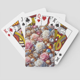 Cartas de juego de rosa y joyería personalizadas