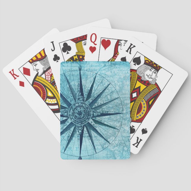 Cartas de juego de Rosas de brújula del siglo XVII (Reverso)