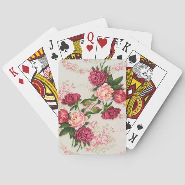 Cartas de juego de Rosas de época (Reverso)