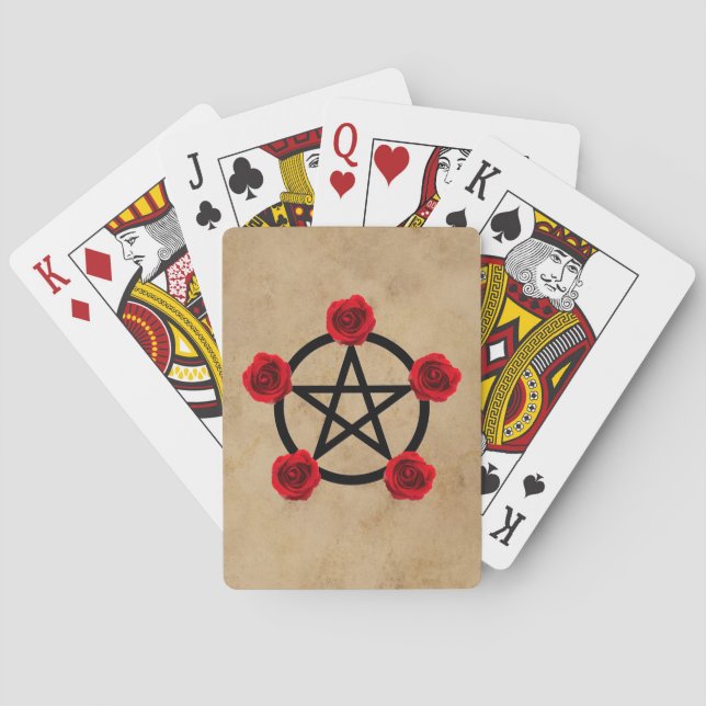 Cartas de juego de Rosas paganos de Wiccan (Reverso)