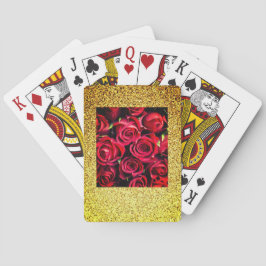 Cartas de juego de rosas rojas