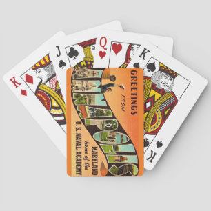 Cartas de juego de saludo MD de Annapolis antiguas