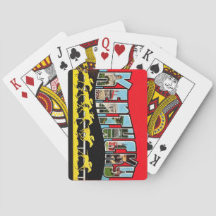Cartas de juego de saludos de Kentucky antiguas
