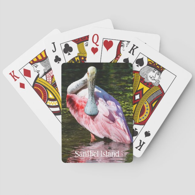 Cartas de juego de Sanibel Island Roseate Spoonbil (Reverso)