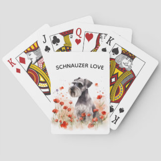 Cartas de juego de Schnauzer y Flor Silvestre