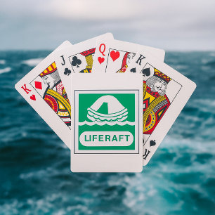 Cartas de juego de señal de balsa salvavidas