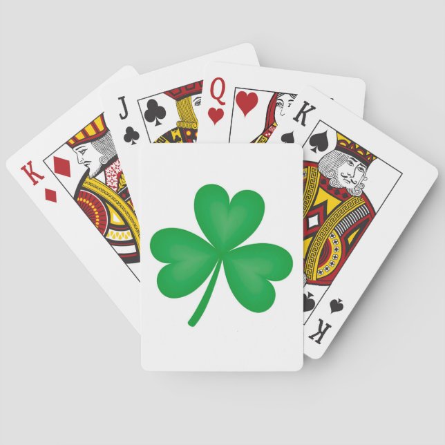 Cartas de juego de Shamrock verde único irlandés (Reverso)