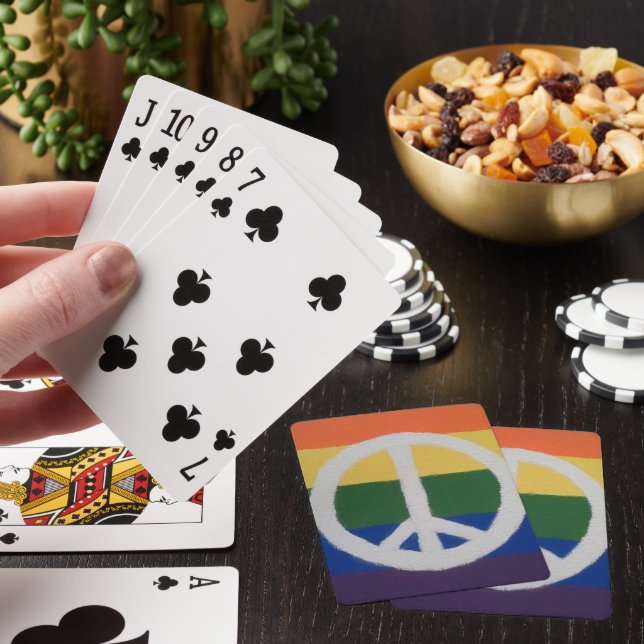 Cartas de juego de signo de paz con arco iris (In Situ)