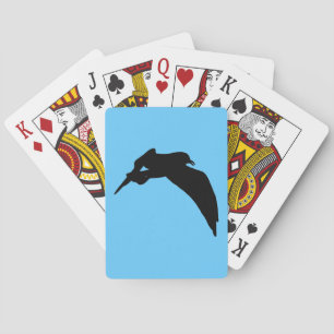 Cartas de juego de silueta negra de la gaviota mar