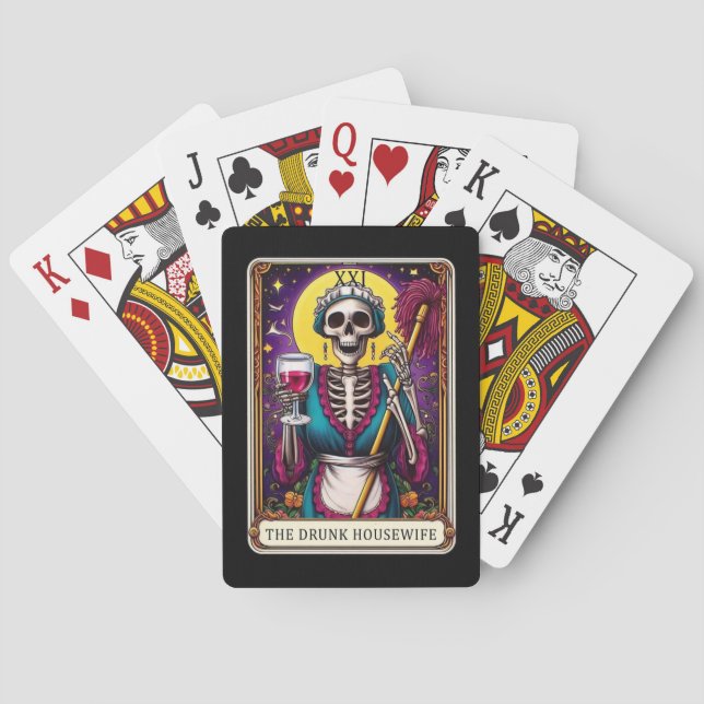 Cartas de juego de Skeleton Tarot, esposa de casa  (Reverso)