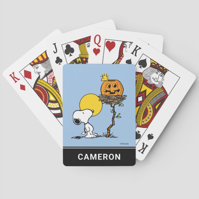 Cartas de juego de Snoopy & Woodstock Jack O' Lant (Reverso)