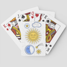 Cartas de juego de sol y luna de época