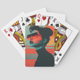 Cartas de juego de Sunset Retro para mujer moderna