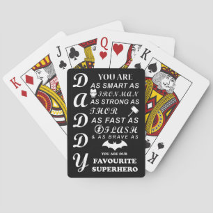 Cartas de juego de superhéroes del Día del Padre