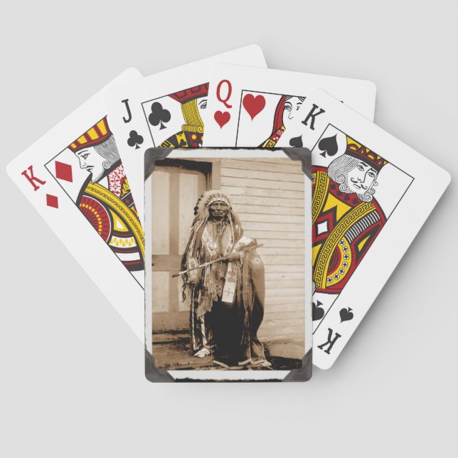 Cartas de juego de tabaco nativa vintage (Reverso)