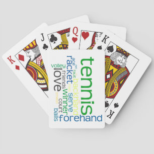 Cartas de juego de términos de tenis