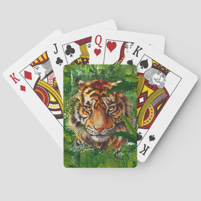 Cartas de juego de tigres | Cartas de tigres de la (Reverso)