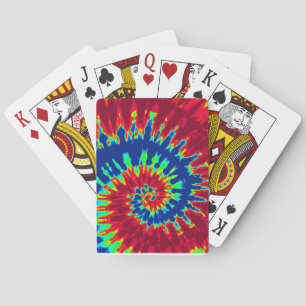 Cartas de juego de tintes de espiral roja y azul