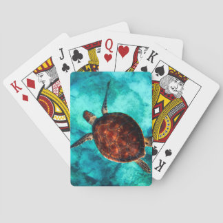 Cartas de juego de tortugas marinas