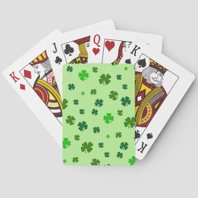 Cartas de juego de trébol verde irlandés (Reverso)