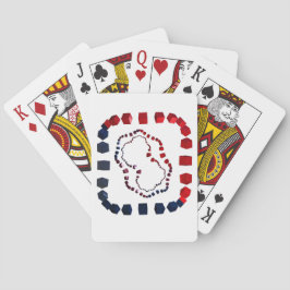 Cartas de juego de tres vías recortadas