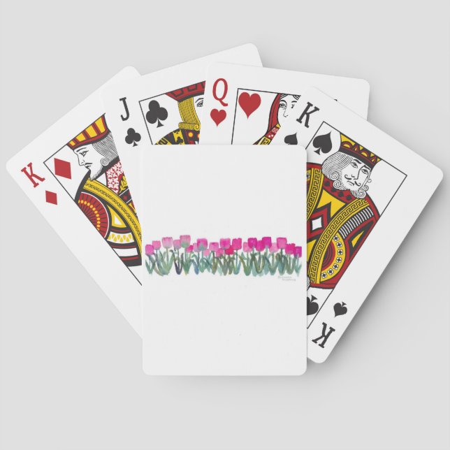 Cartas de juego de Tulip Grove rosa (Reverso)