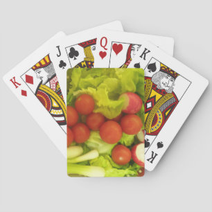 Cartas de juego de verduras de ensalada