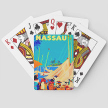 Cartas de juego de viaje vintage de Nassau