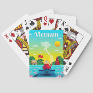 Cartas de juego de Viajes de Vietnam antiguas