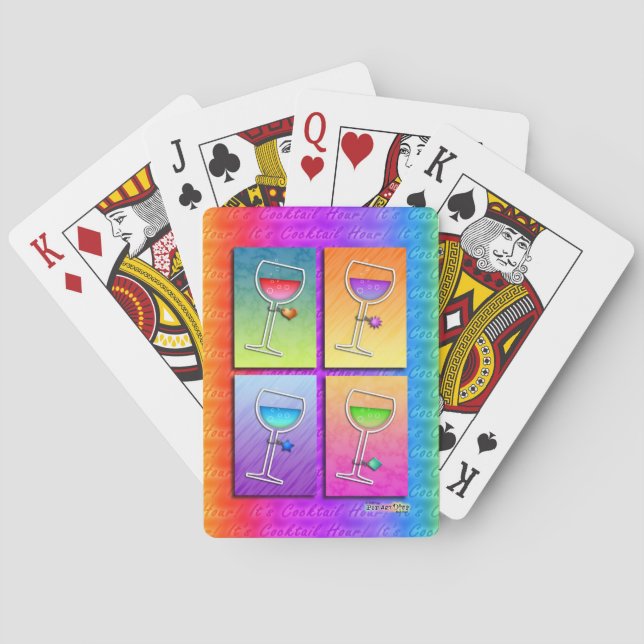 Cartas de Juego de Vino Arte Pop (Reverso)