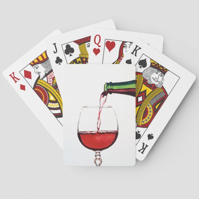 Cartas de juego de vino rojo (Reverso)