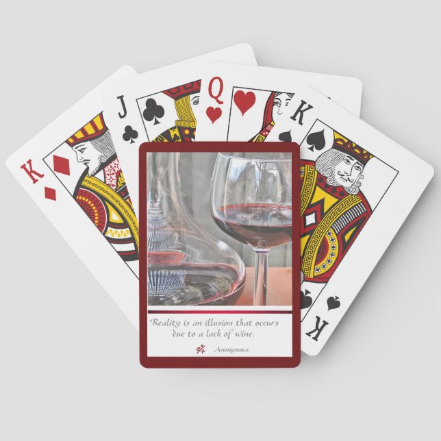 cartas de juego de vino tinto (Reverso)