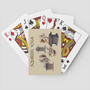 Cartas de juego de yoga de ardilla
