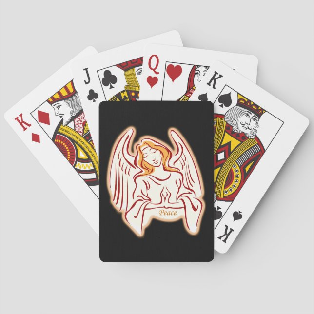 Cartas de juego del ángel de la paz (Reverso)