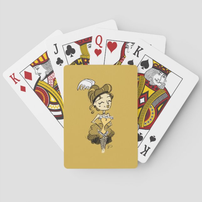 Cartas de juego del antiguo Chica de Saloon del Oe