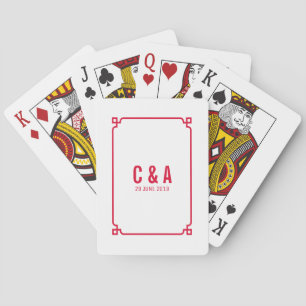 Cartas de juego del Boda de Moda de Deco Rojo