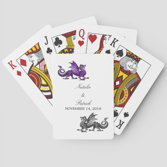 Cartas de juego del Boda Purple Silver Dragon (Reverso)