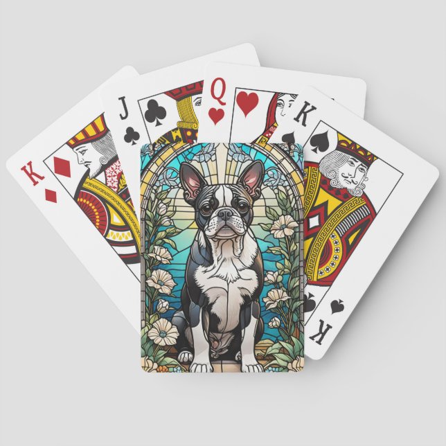 Cartas de juego del Boston Terrier (Reverso)