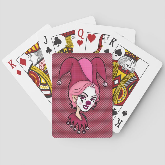 Cartas de juego del bufón rosa (Reverso)