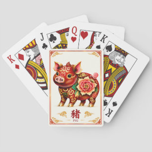 Cartas de juego del Cerdo del Zodiaco Chino