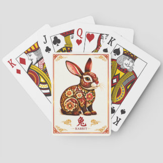 Cartas de juego del conejo del zodíaco chino