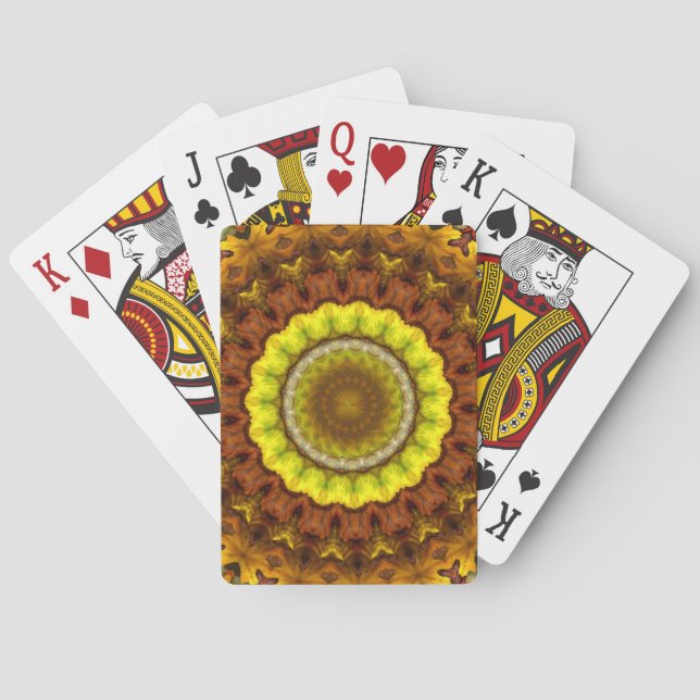 Cartas de juego del Corazón de Mandala de Otoño (Reverso)