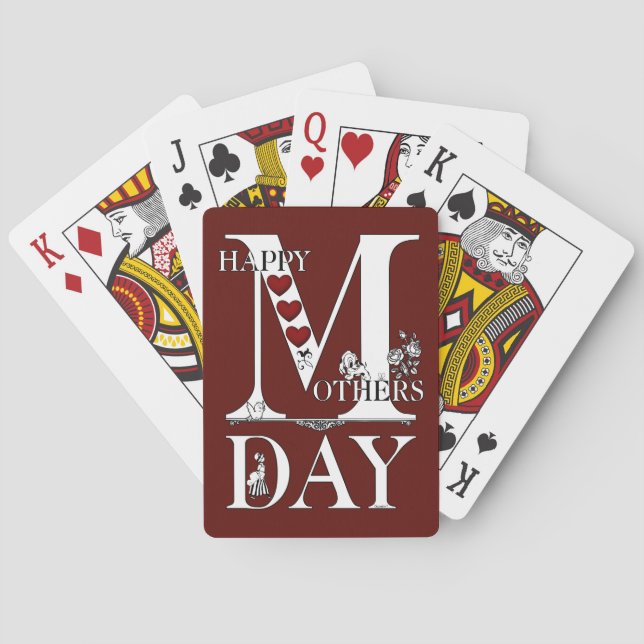 Cartas de juego del Día de la Madre Feliz (Reverso)